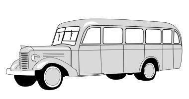 Bus silhouette on white background clipart