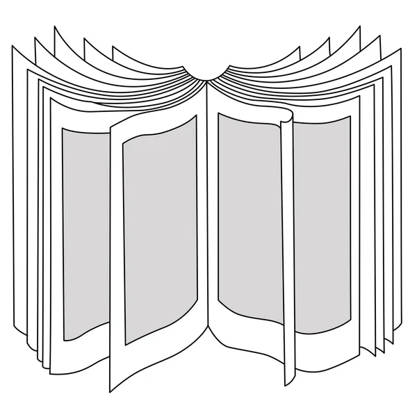 Açılış kitap siluet vektör illustratio beyaz zemin üzerinde — Stok Vektör