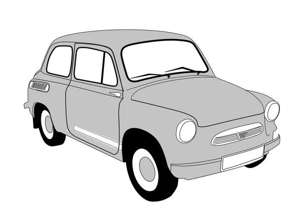 Retro carro sobre fundo branco, ilustração vetorial — Vetor de Stock