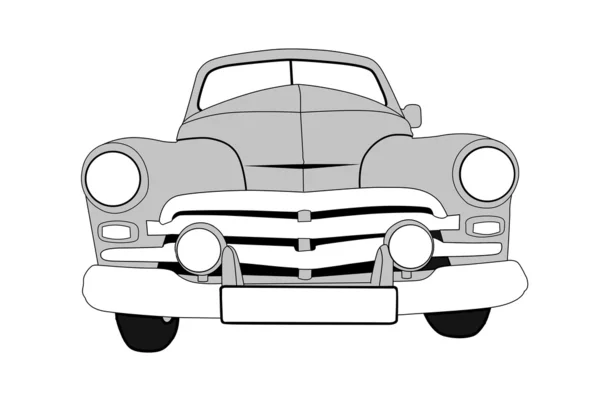 Retro carro sobre fundo branco, ilustração vetorial — Vetor de Stock