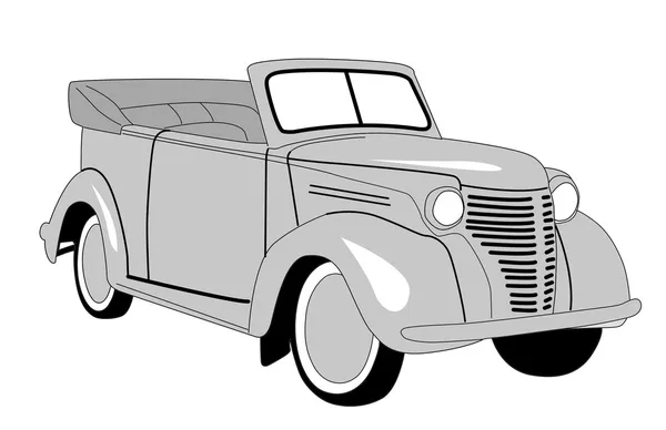 白色背景，矢量图上的复古车 — 图库矢量图片