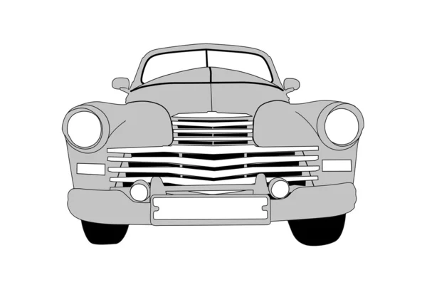 Retro auto op witte achtergrond, vectorillustratie — Stockvector