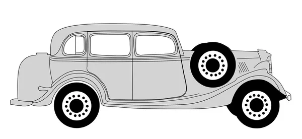 Retro car on white background, vector illustration — Stock Vector