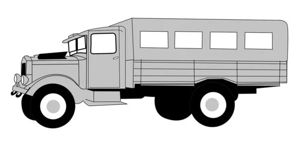 Retro-Auto auf weißem Hintergrund, Vektor-Illustration — Stockvektor