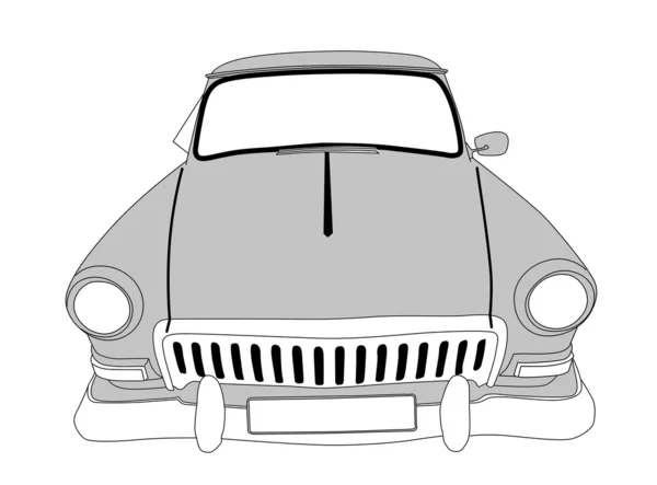 Coche retro sobre fondo blanco, ilustración vectorial — Vector de stock