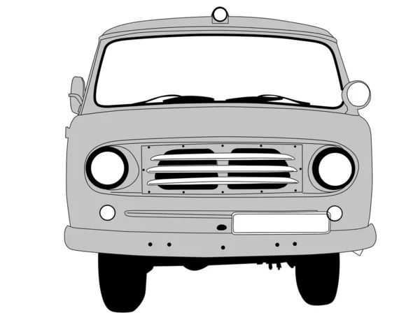 Retro carro sobre fundo branco, ilustração vetorial —  Vetores de Stock