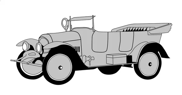 Retro-Auto auf weißem Hintergrund, Vektor-Illustration — Stockvektor