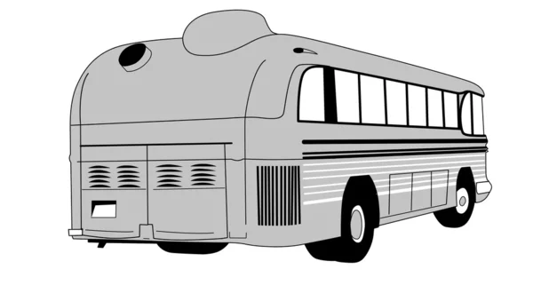 白い背景とレトロなバス — ストックベクタ