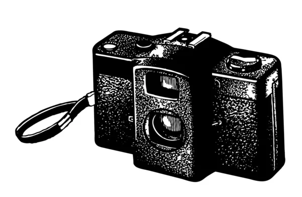 Fotocamera retrò su sfondo bianco, illustrazione vettoriale — Vettoriale Stock