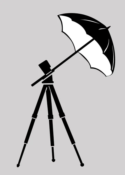 stock vector tripod silhouette on gray background, vector illustration