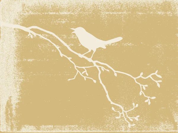 グランジ背景ベクトル イラスト鳥シルエット — ストックベクタ