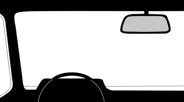 Silhueta de salão de carro no fundo branco, ilustração vetorial — Vetor de Stock