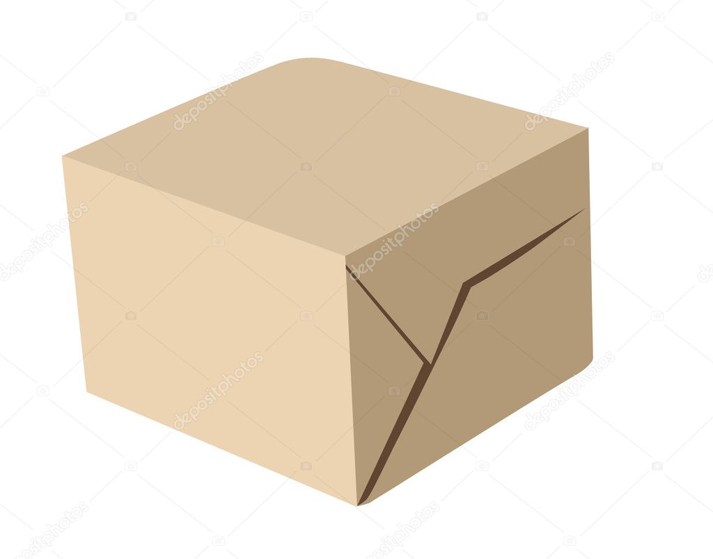 Paper package on white background, vector illustration