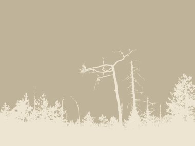 timber silhouette on brown background, vector illustration clipart