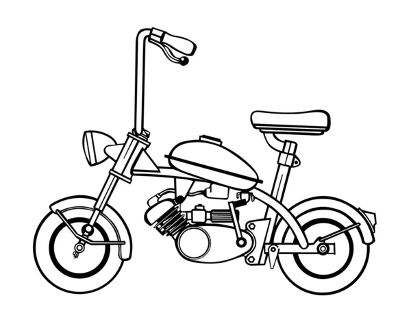 Silhueta ciclomotor sobre fundo branco, ilustração vetorial — Vetor de Stock