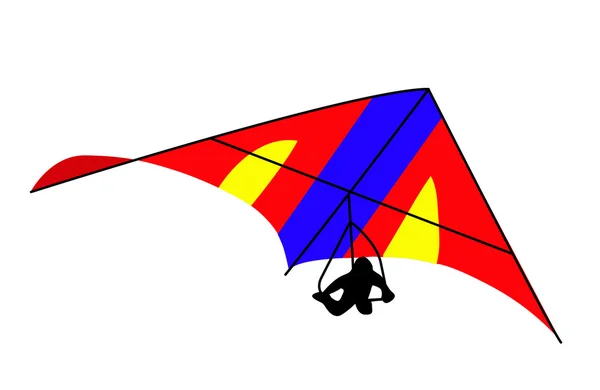 Deltaplane sobre fondo blanco, ilustración vectorial — Archivo Imágenes Vectoriales