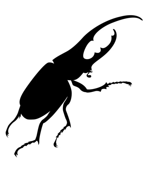 Silhueta de bug no fundo branco, ilustração vetorial — Vetor de Stock