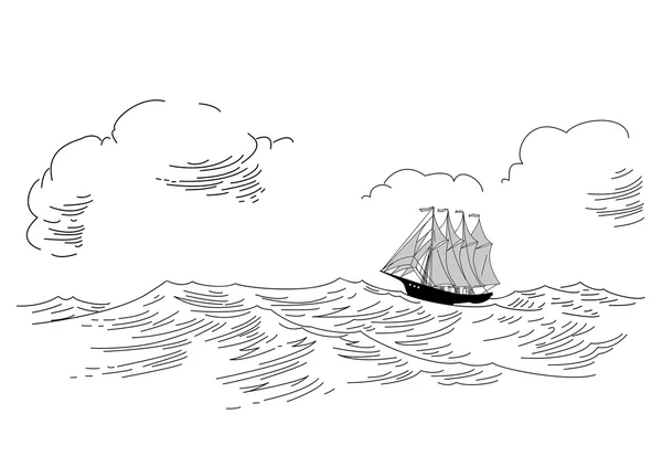 Silhueta de marisco sobre fundo branco, ilustração vetorial —  Vetores de Stock