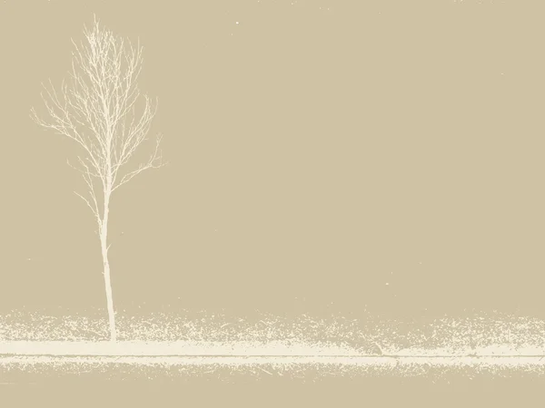 Small tree on grunge background, vector illustration — Stock Vector