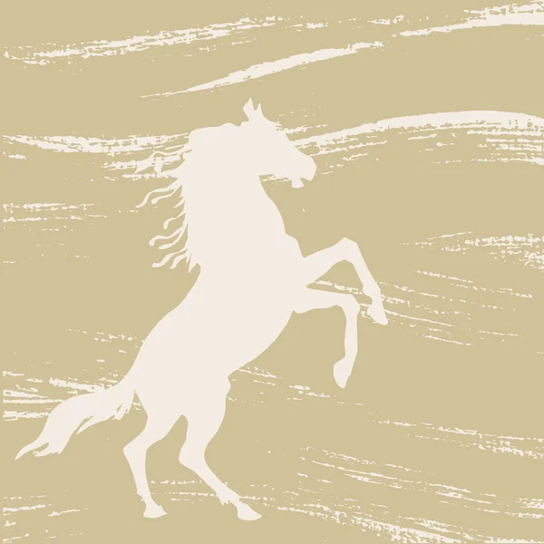 Pferdesilhouette auf Grunge-Hintergrund, Vektorillustration — Stockvektor