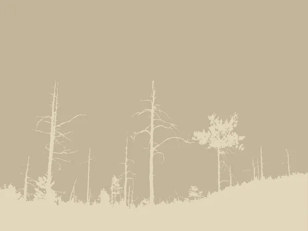 Silhouette in legno su sfondo marrone, illustrazione vettoriale — Vettoriale Stock