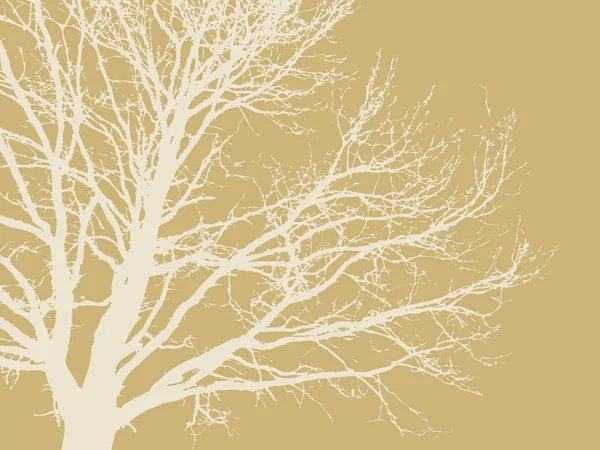 Baumsilhouette auf braunem Hintergrund, Vektorillustration — Stockvektor