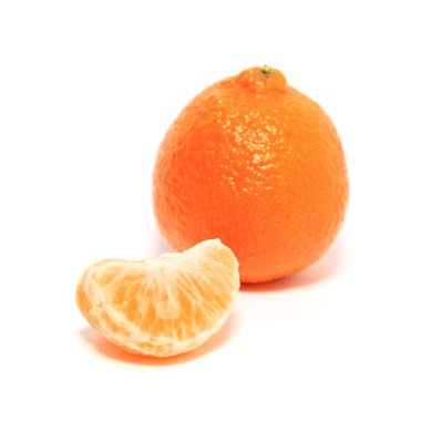 Orange tangerine on white background clipart