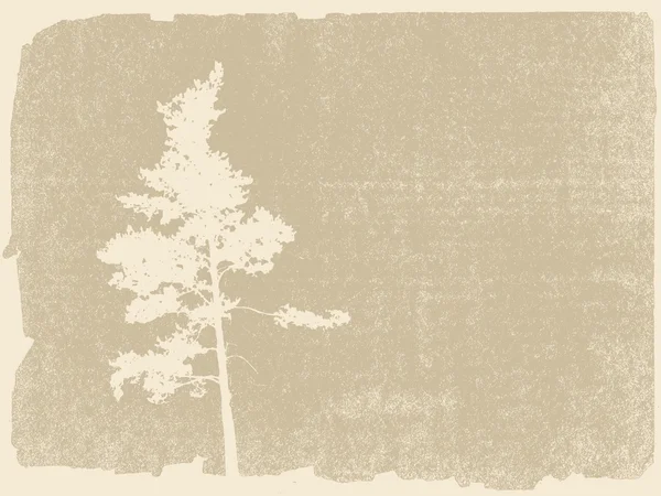 Silueta de pino sobre fondo grunge — Foto de Stock