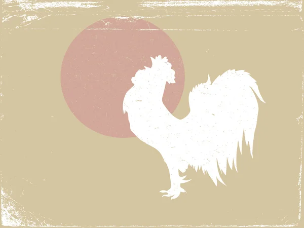 Cock silhouette on grunge background — Stock Photo, Image