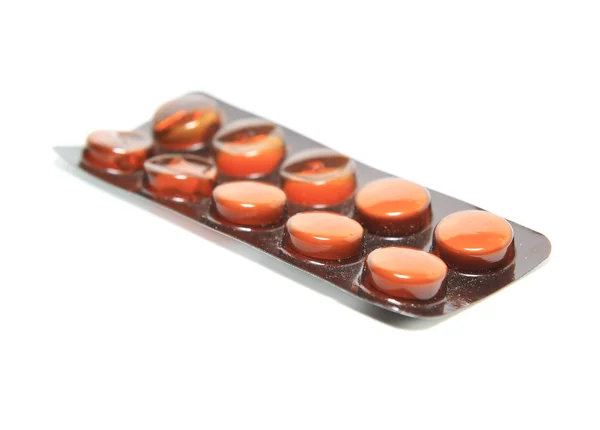 Tabletten Verpackung auf weißem Hintergrund — Stockfoto