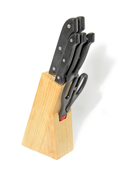 Conjunto de los cuchillos sobre fondo blanco — Foto de Stock