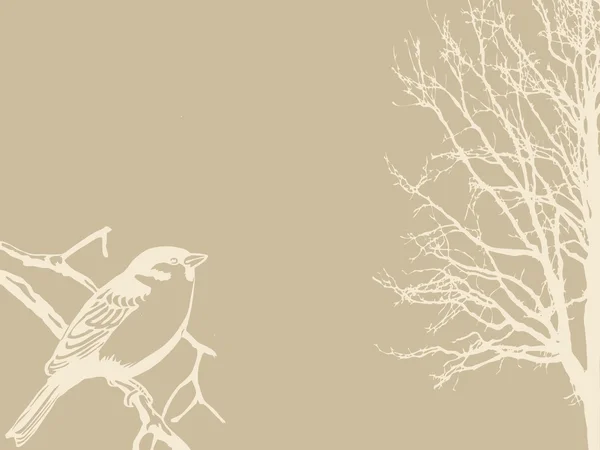 Fågel siluett på trä bakgrund — Stockfoto