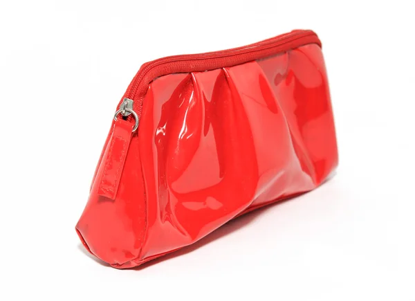 Rote Handtasche auf weißem Hintergrund — Stockfoto