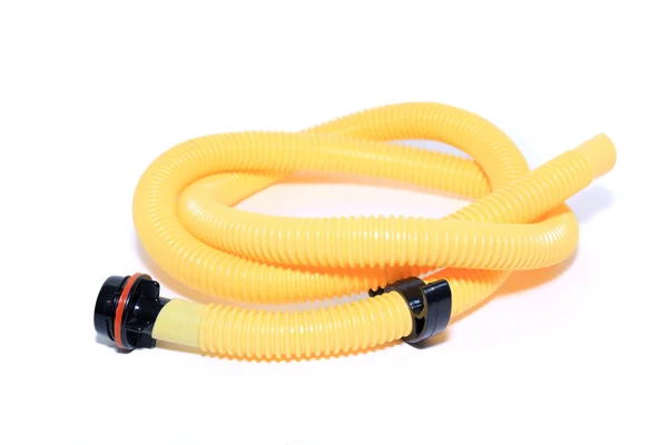 Yellow hose on white background — Zdjęcie stockowe