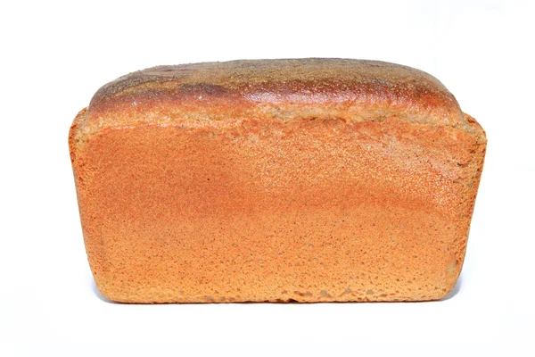 Brunt bröd på vit bakgrund — Stockfoto