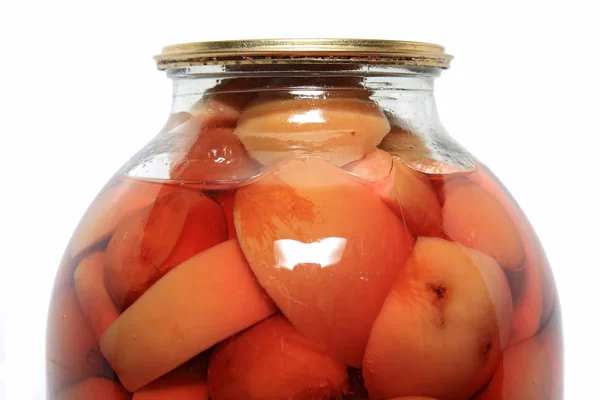 stock image Canned apple in glass jar