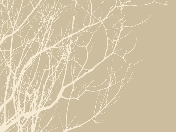 Ветви дерева на коричневом фоне, векторная иллюстрация — стоковый вектор