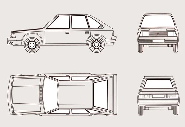 Silueta del coche sobre fondo blanco, ilustración del vector — Archivo Imágenes Vectoriales
