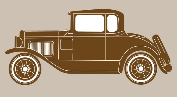 Retro-Auto auf braunem Hintergrund, Vektor-Illustration — Stockvektor