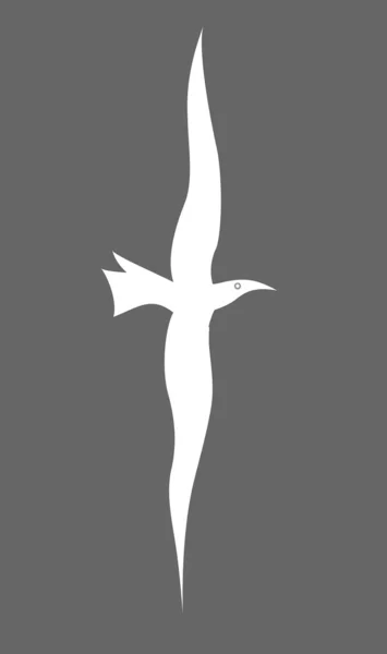 Vogelsilhouette auf grauem Hintergrund, Vektorillustration — Stockvektor
