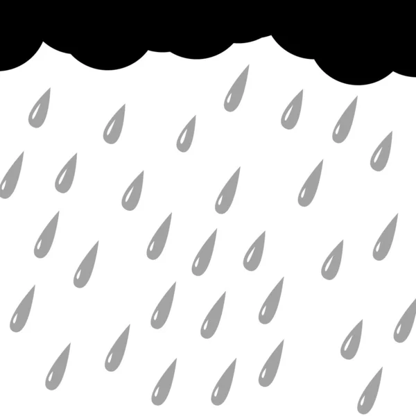 Silhouette pioggia su sfondo bianco, illustrazione vettoriale — Vettoriale Stock