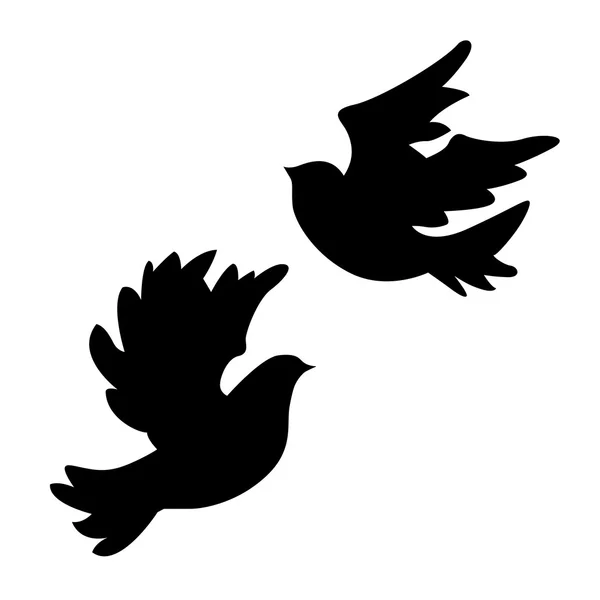 Silhouette de colombe sur fond blanc, illustration vectorielle — Image vectorielle