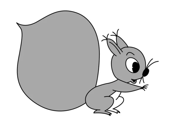 Silhouette scoiattolo su sfondo bianco, illustrazione vettoriale — Vettoriale Stock