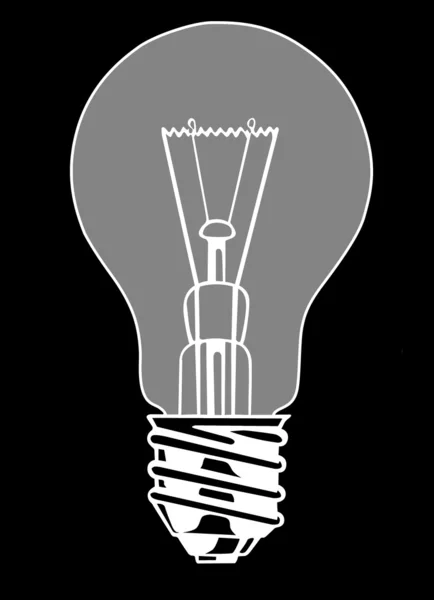 Light bulb on black background, vector illustration — Stock Vector