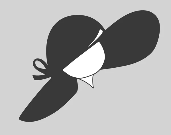 Silueta de sombrero sobre fondo gris, ilustración vectorial — Vector de stock