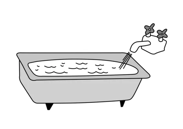 Малюнок ванни на білому тлі, Векторні ілюстрації — стоковий вектор