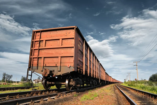 Teherszállító vasúti kocsi — Stock Fotó
