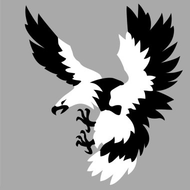 eagle drawing on gray background clipart