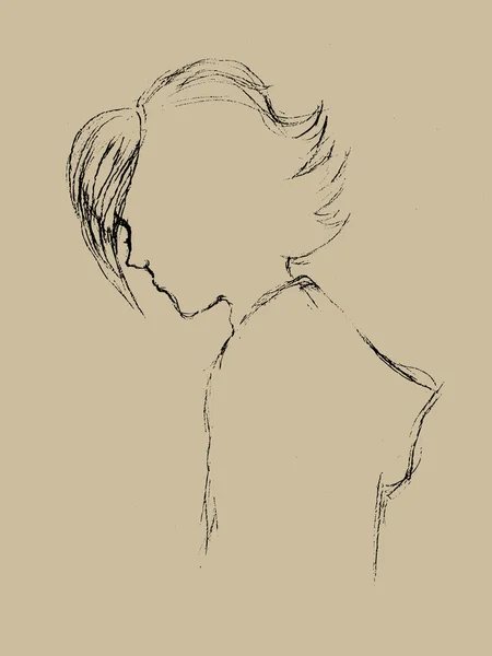 Porträtt av pojke på brun bakgrund — Stock vektor