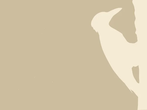 Silueta de pájaro carpintero sobre fondo marrón, ilustración vectorial — Archivo Imágenes Vectoriales